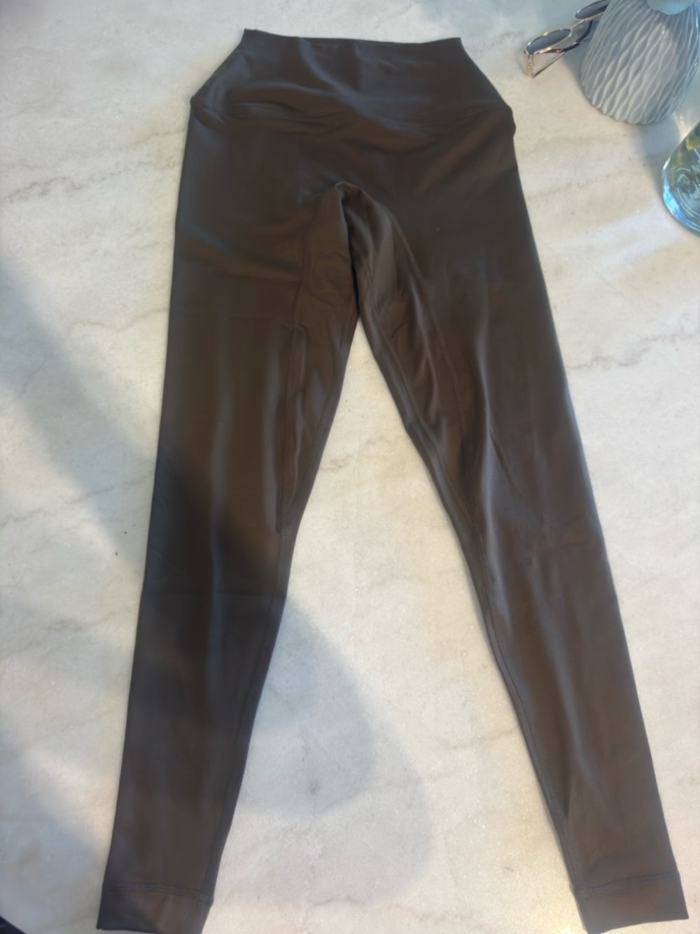 Stretchy Full-Length Brown Leggings Set Active